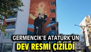 Germencik'e Atatürk'ün dev resmi çizildi