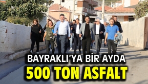 Bayraklı'ya bir ayda 500 ton asfalt