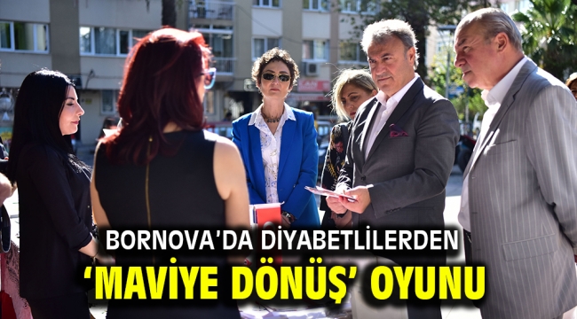 Bornova'da diyabetlilerden 'Maviye Dönüş' oyunu