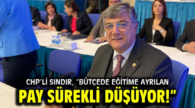 CHP'li Sındır, "Bütçede eğitime ayrılan pay sürekli düşüyor!"