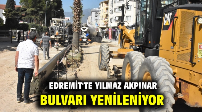 Edremit'te Yılmaz Akpınar Bulvarı Yenileniyor