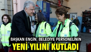 BAŞKAN ENGİN, BELEDİYE PERSONELİNİN YENİ YILINI KUTLADI