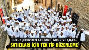 Büyükşehir'den kestane, mısır ve çiçek satıcıları için tek tip düzenleme