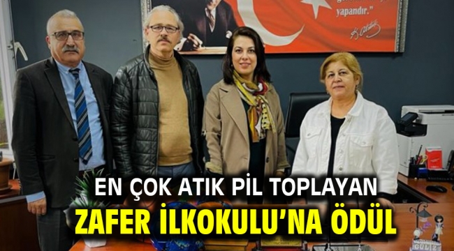 En çok atık pil toplayan Zafer İlkokulu'na ödül 