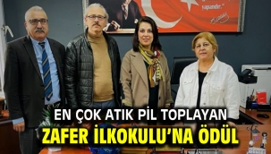 En çok atık pil toplayan Zafer İlkokulu'na ödül 