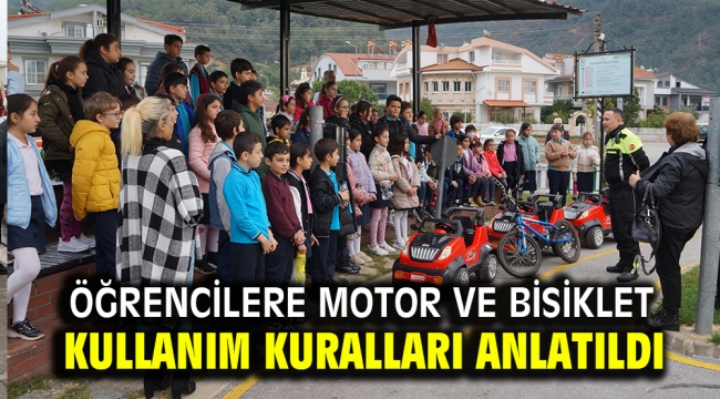 Öğrencilere motor ve bisiklet kullanım kuralları anlatıldı