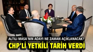 Altılı Masa'nın adayı ne zaman açıklanacak? CHP'li yetkili tarih verdi