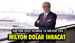 EİB'ten 2022 yılında 18 milyar 294 milyon dolar ihracat