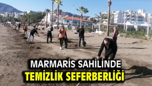 Marmaris sahilinde temizlik seferberliği