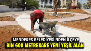 Menderes Belediyesi'nden ilçeye bin 600 metrekare yeni yeşil alan