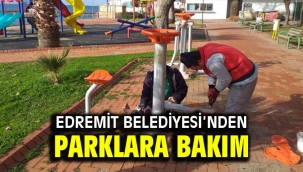 EDREMİT BELEDİYESİ'NDEN PARKLARA BAKIM