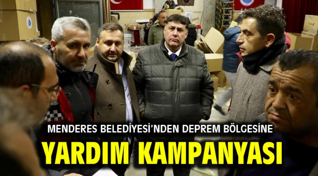 Menderes Belediyesi'nden deprem bölgesine yardım kampanyası