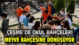Çeşme'de okul bahçeleri meyve bahçesine dönüşüyor
