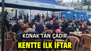 Konak'tan çadır kentte ilk iftar
