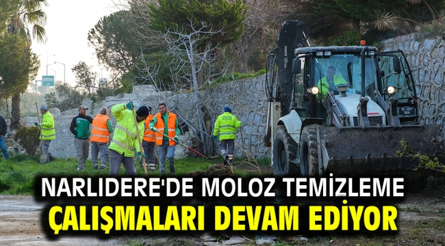 Narlıdere'de moloz temizleme çalışmaları devam ediyor