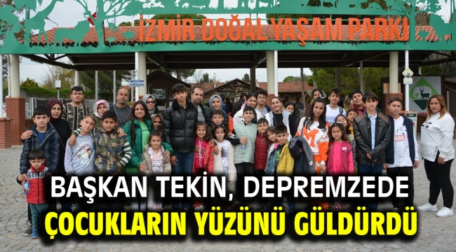 Başkan Tekin, depremzede çocukların yüzünü güldürdü