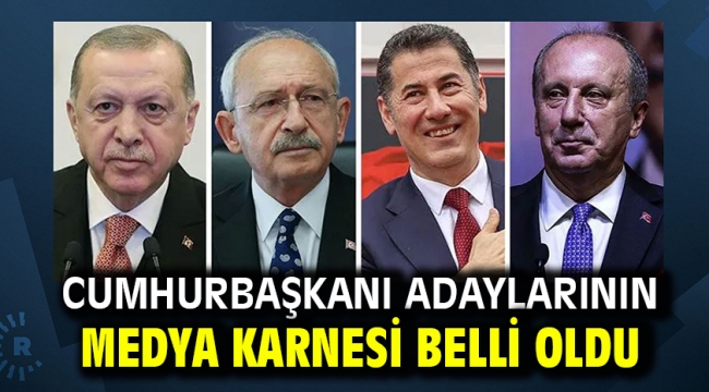 Cumhurbaşkanı adaylarının medya karnesi belli oldu