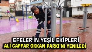 Efeler'in Yeşil ekipleri Ali Gaffar Okkan Parkı'nı yeniledi