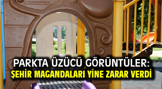 Parkta üzücü görüntüler: Şehir magandaları yine zarar verdi