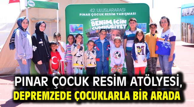 Pınar Çocuk Resim Atölyesi, depremzede çocuklarla bir arada