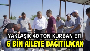 YAKLAŞIK 40 TON KURBAN ETİ 6 BİN AİLEYE DAĞITILACAK