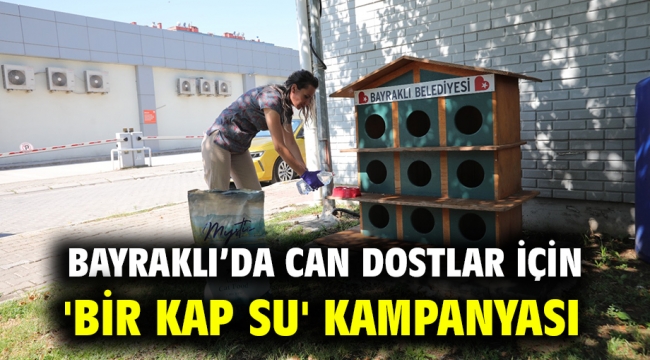 Bayraklı'da can dostlar için 'bir kap su' kampanyası