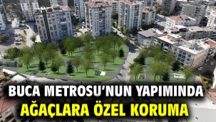 Buca Metrosu'nun yapımında ağaçlara özel koruma
