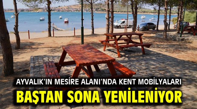 Ayvalık'ın Mesire Alanı'nda kent mobilyaları baştan sona yenileniyor