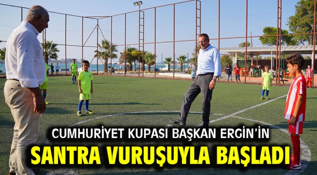 Cumhuriyet Kupası Başkan Ergin'in santra vuruşuyla başladı