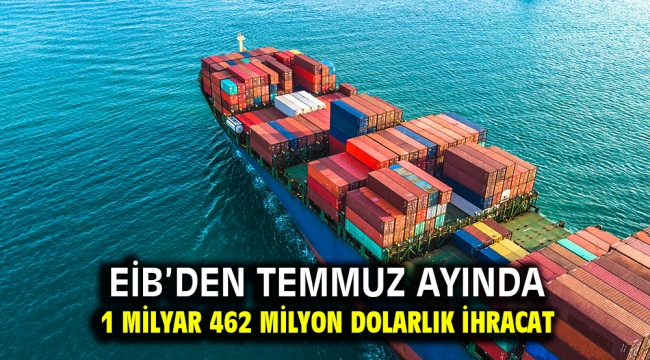 EİB'den Temmuz ayında 1 milyar 462 milyon dolarlık ihracat