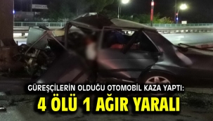 Güreşçilerin olduğu otomobil kaza yaptı: 4 ölü 1 ağır yaralı