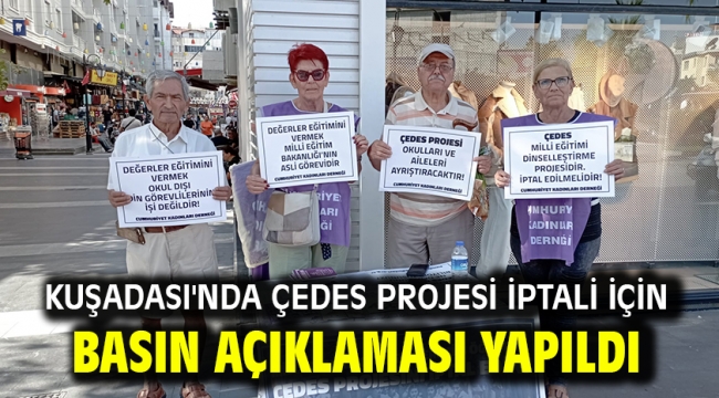 Kuşadası'nda ÇEDES projesi iptali için basın açıklaması yapıldı