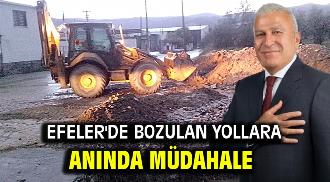 Efeler'de bozulan yollara anında müdahale 