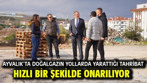 Ayvalık'ta Doğalgazın Yollarda Yarattığı Tahribat Hızlı Bir Şekilde Onarılıyor