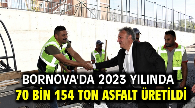 Bornova'da 2023 yılında 70 bin 154 ton asfalt üretildi