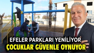 Efeler Parkları Yeniliyor Çocuklar Güvenle Oynuyor