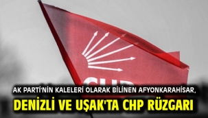 AK Parti'nin kaleleri olarak bilinen Afyonkarahisar, Denizli ve Uşak'ta CHP rüzgarı