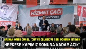 Başkan Ömer Günel: "Chp'ye Gelmek Ve Geri Dönmek İsteyen Herkese Kapımız Sonuna Kadar Açık"