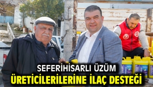 Seferihisarlı üzüm üreticilerilerine ilaç desteği