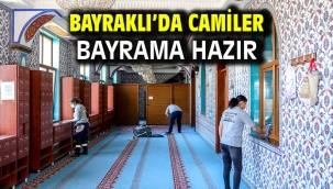 Bayraklı'da camiler bayrama hazır
