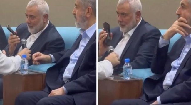 Hamas lideri ile Cumhurbaşkanı Erdoğan'ın görüşme anı böyle görüntülendi