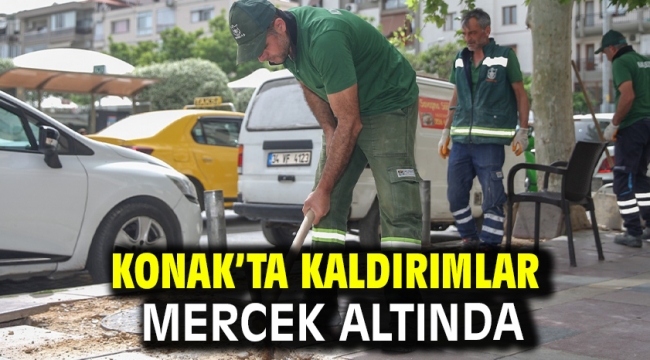 Konak'ta kaldırımlar mercek altında