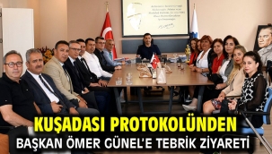 Kuşadası Protokolünden Başkan Ömer Günel'e Tebrik Ziyareti