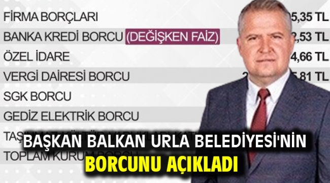 Başkan Balkan Urla Belediyesi'nin borcunu açıkladı