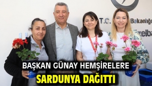 Başkan Günay Hemşirelere Sardunya Dağıttı