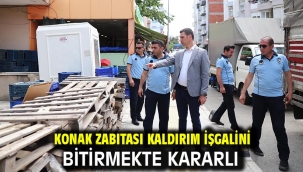 Konak zabıtası kaldırım işgalini bitirmekte kararlı