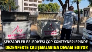 Şehzadeler Belediyesi Çöp Konteynerlerinde Dezenfekte Çalışmalarına Devam Ediyor