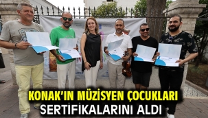 Konak'ın müzisyen çocukları sertifikalarını aldı