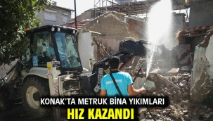 Konak'ta metruk bina yıkımları hız kazandı