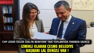 CHP lideri Özgür Özel'in Newyork' taki toplantıda yanında sadece İzmirli olarak Çeşme Belediye Başkanı Lal Denizli var !
